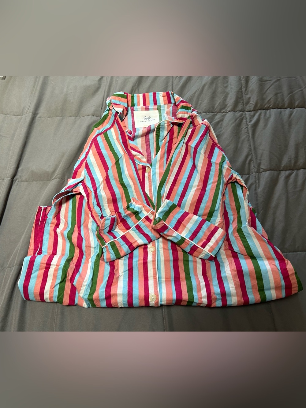 Stripe - Sleep Shirt - Fuchsia Blush - Small